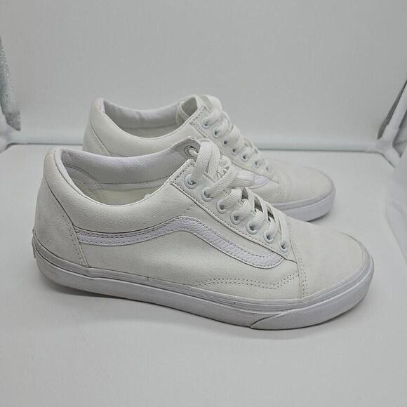 Old Skool Vans Canvas Shoe 8 Men 9.5 Women White - Picture 2 of 10